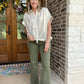 Risen high rise patch pockets ankle flare- Moss