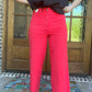 Judy Blue high waist tummy control cropped- red