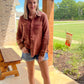Acid wash button up- Rust