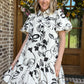 Lola black and white print dress