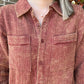 Acid wash button up- Rust