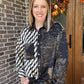 Black mixed print top