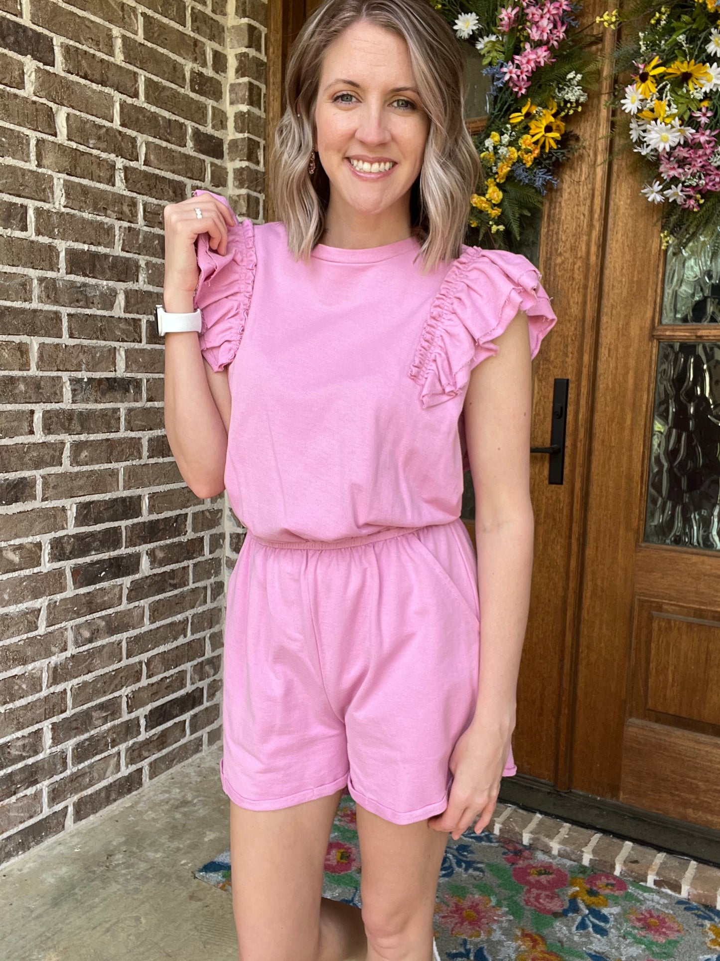 Lori romper-pink