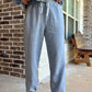 Textured ponti jogger pants- grey