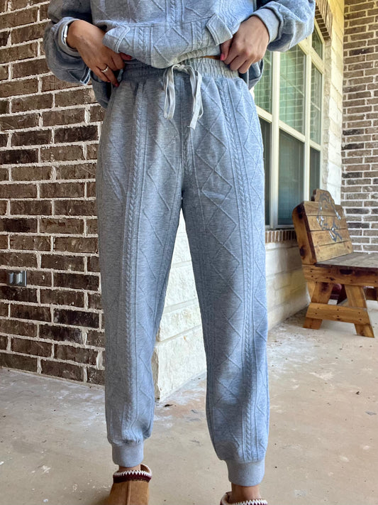 Textured ponti jogger pants- grey
