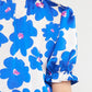 Royal floral print mock neck top
