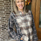 Black plaid long sleeve top