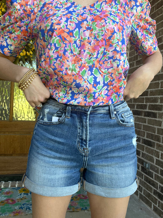 High rise mom shorts