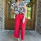 Judy Blue high waist tummy control cropped- red
