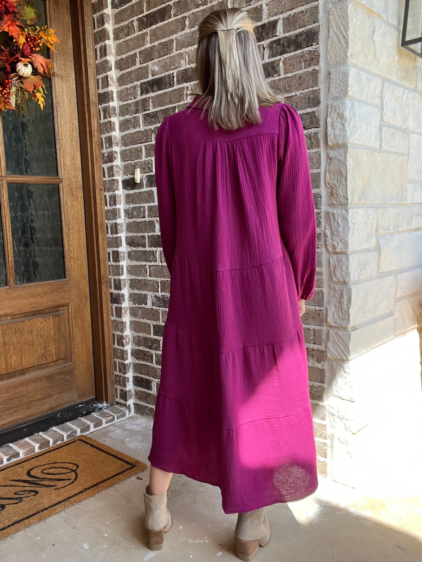 Rosa midi dress in plum