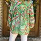 Charlotte print top- pink/green