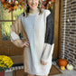 Colorblock knit sweater dress