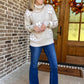 Floral and stripe motif sweater