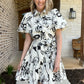 Lola black and white print dress