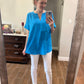 Brielle split neck top - blue