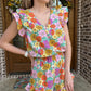 Delilah Floral Romper- pink mix