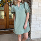 Seafoam back tie dress