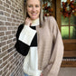 Mock neck colorblock sweater