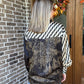 Black mixed print top