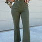 Risen high rise patch pockets ankle flare- Moss