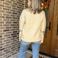 Natural sweater with flowers