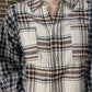 Black plaid long sleeve top