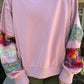 Mix Print Terry Knit Long Sleeve Pullover