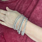 Silver beaded stretch bracelets