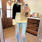 Mock neck colorblock sweater