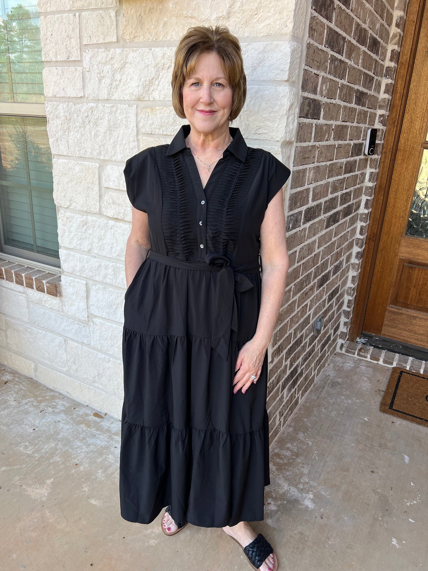 Timeless black midi dress