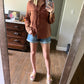 Acid wash button up- Rust