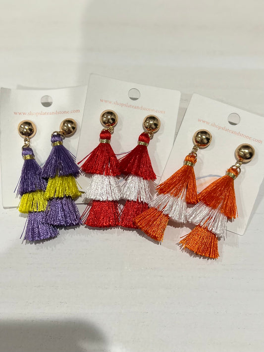 Gameday tassel earrings - 3 colors