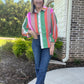 Multicolor striped button down