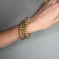 Set of 6 Textured Beaded Stretch Bracelet- gold