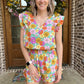 Delilah Floral Romper- pink mix