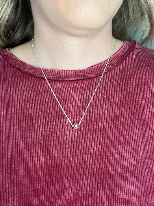 Thin Silver Chain with Silver Bead