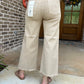Risen high rise wide crop pants - taupe