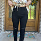 Judy Blue Black Destroyed Knee Raw Hem Jeans
