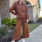 Quilted Half Zip Top- copper