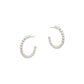 Silver Beaded Ball Hoop earrings- silver