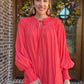 Carley chic detail dress- Coral