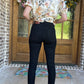 Judy Blue Black Destroyed Knee Raw Hem Jeans