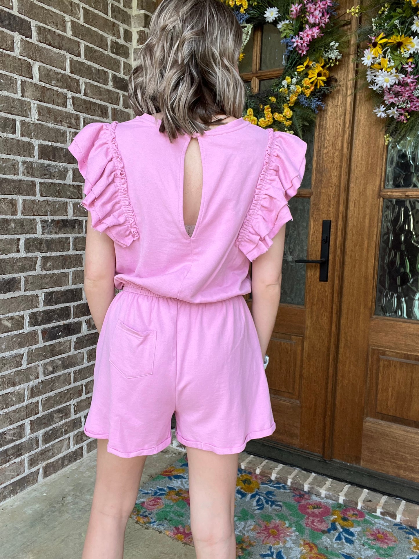 Lori romper-pink