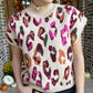 Mock neck leopard sweater