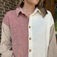 Penny corduroy shacket- pink mix