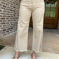 Risen high rise wide crop pants - taupe