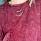 Layered silver chain necklace