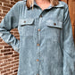 Teal corduroy button down dress