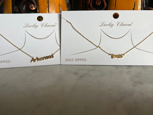 State name necklace