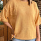 Short sleeve knit top- Mustard